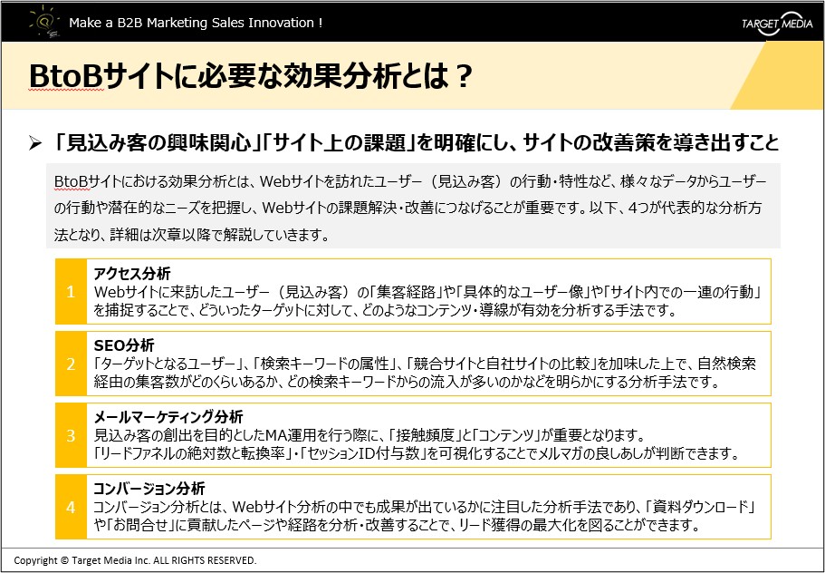 BtoBサイトの効果分析と改善方法