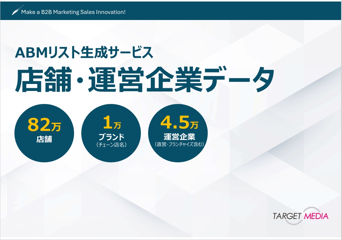 ABMリスト生成サービス「店舗・運営企業データ」&BPO事業