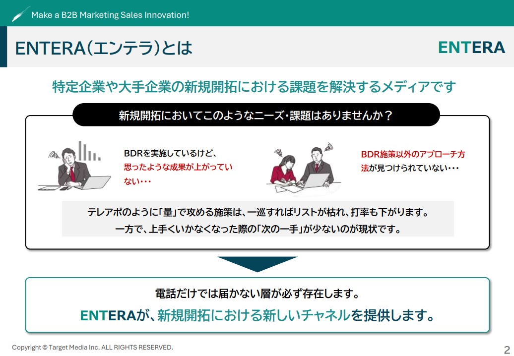 特定企業へのアプローチと集客を実現する企業ターゲティング広告「ENTERA」